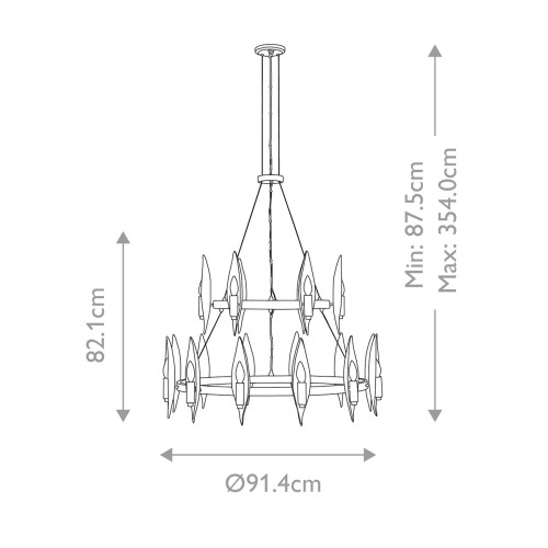 Подвесная люстра Hinkley Willow QN-WILLOW18-CBK