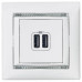 Розетка USB двойная Legrand Valena 240V/5V 2400mA алюминий 770270