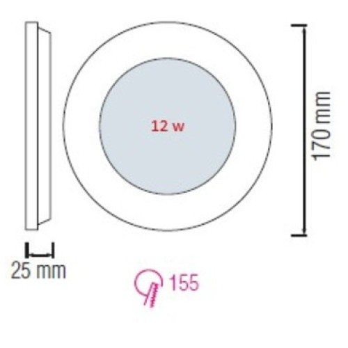 Встраиваемый светильник Horoz Electric SLIM-12 056-003-0012 12W 2700K HRZ33002852