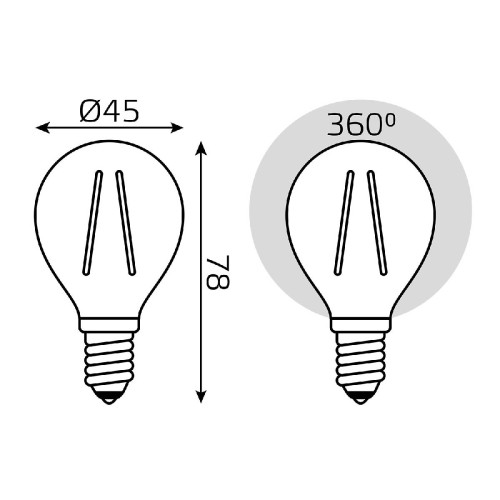 Лампа светодиодная Gauss Filament Elementary E14 10W 4100K 52120