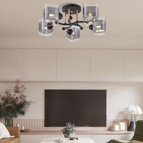 Потолочная люстра Arte Milano Amalfi 324308/5 BK+FG
