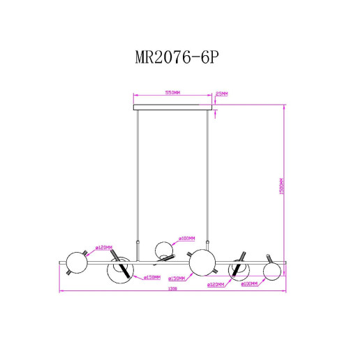 Подвесная люстра Myfar Francis MR2076-6P