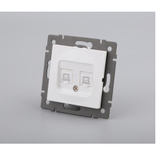 Механизм компьютерной розетки двойной Arlight SCT-MPC2-PL-WH-V (RJ-45, CAT6) 049854