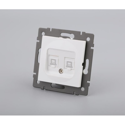 Механизм компьютерной розетки двойной Arlight SCT-MPC2-PL-WH-V (RJ-45, CAT6) 049854