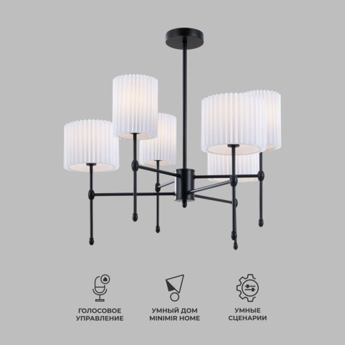 Люстра на штанге Eurosvet Notturno 60162/6 черный Smart a065662