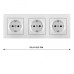 Розетка тройная (трехпостовая) с/з и шторками Arte Milano SET06-3-40-1x3 silver