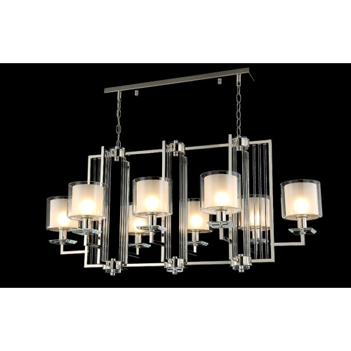 Подвесная люстра Crystal Lux Nicolas NICOLAS SP8 L1000 NICKEL/WHITE