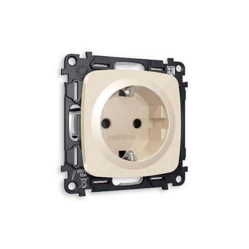 Комплект механизма розетки с/з на винтовых зажимах Ambrella Volt Omega MO306010
