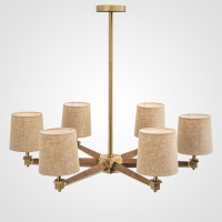 Люстра на штанге ImperiumLoft Jorgenson Beige/Dark Wood Stavra 102089-26