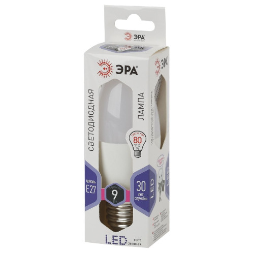 Лампа светодиодная Эра E27 9W 6000K LED B35-9W-860-E27 Б0031410