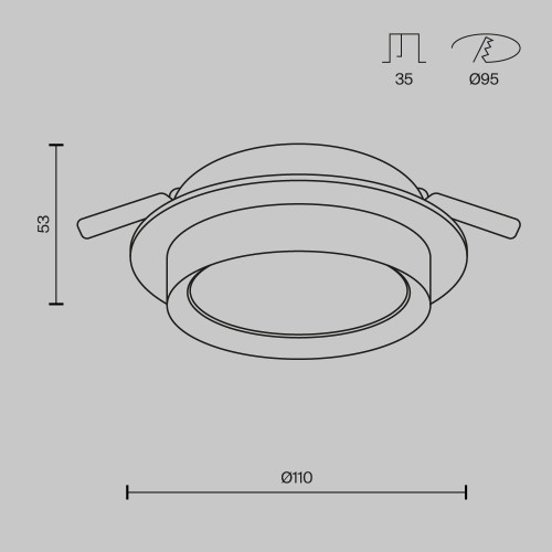 Встраиваемый светильник Maytoni Technical Hoop DL086-GX53-RD-WB