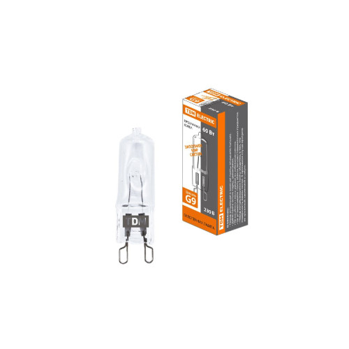 Лампа галогенная TDM Electric G9 60W 3000K прозрачная SQ0341-0058