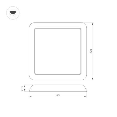 Встраиваемый светильник Arlight CL-Fiokk-S220x220-18W Day4000-Mix 034471