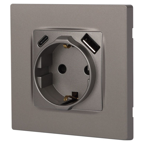 Розетка со шторками с USB type-A+C Эра 12-4108-16 Б0067762