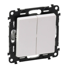 Выключатель двухклавишный Legrand Valena Life 10A 250V белый 752405