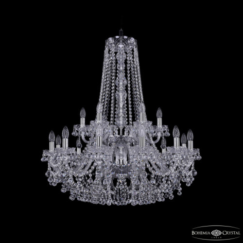 Подвесная люстра Bohemia Ivele Crystal 1409/12+6/300/h-94/2d Ni