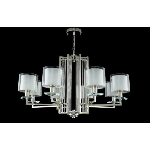Подвесная люстра Crystal Lux Nicolas NICOLAS SP-PL8 NICKEL/WHITE