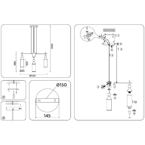 Подвесная люстра Ambrella Light High Light Heigh Light LH55276