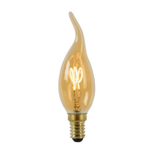 Лампа светодиодная диммируемая Lucide E14 3W 2200K янтарная 49036/03/62