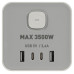 Сетевой фильтр ЭРА TWR-8es-1,5m-4USB-W башня с защитой заземлением с выключателем 8 розеток+4xUSBA+C 1,5м 16А белый Б0069071