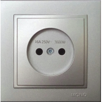 Розетка без земли Mono Electric Despina 16А 250В серебро 102-212122-116