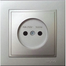 Розетка без земли Mono Electric Despina 16А 250В серебро 102-212122-116