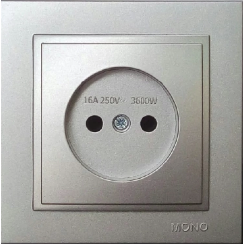 Розетка без земли Mono Electric Despina 16А 250В серебро 102-212122-116