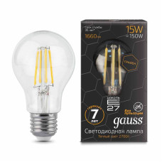 Лампа светодиодная филаментная Gauss E27 15W 2700К прозрачная 102802115 Лампа светодиодная филаментная Gauss E27 15W 2700К прозрачная 102802115