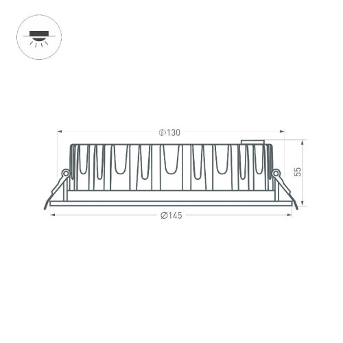 Встраиваемый светильник Arlight MS-MIST-BUILT-R145-15W Warm3000 (WH, 110 deg, 230V) 041613