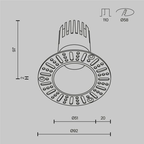 Встраиваемый светильник Maytoni Dip DL120-10W-2.7K-TRS-B