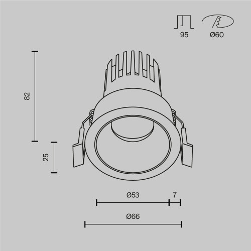 Встраиваемый светильник Maytoni Dip DL115-10W-2.7K-B