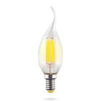 Лампа светодиодная Voltega E14 6W 2800К свеча на ветру прозрачная VG10-CW1E14warm6W-F 7017