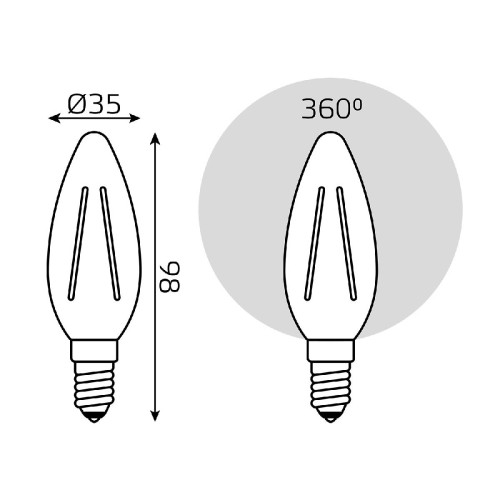 Лампа светодиодная Gauss Filament E14 7W 4100K 103901207T