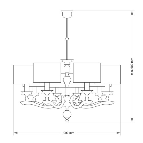 Подвесная люстра Kutek Tivoli TIV-ZW-8(N)