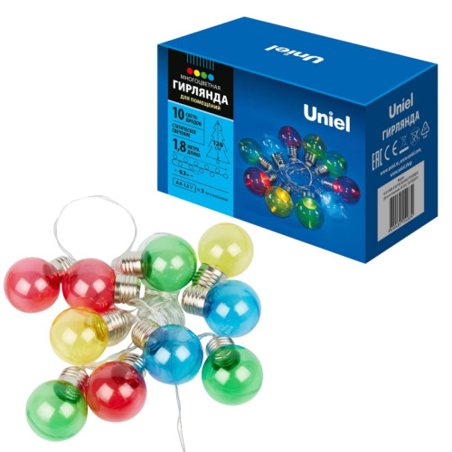 Гирлянда Uniel ULD-S1800-010/STB/3AA MULTI IP20 BULBS