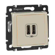 Розетка USB двойная Legrand Valena 240V/5V 2400mA слоновая кость 774170
