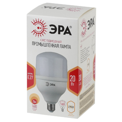 Лампа светодиодная Эра E27 20W 2700K LED POWER T80-20W-2700-E27 Б0027000