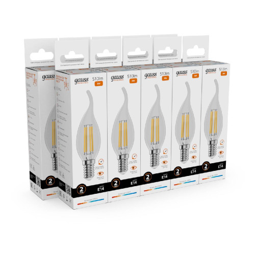Лампа светодиодная Gauss Filament Elementary E14 8W 2700K 42118