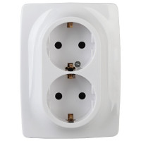 Розетка 2x2P+E Schuko Эра 12-2116-01 Б0029238