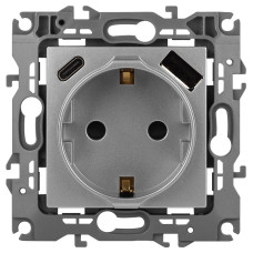 Розетка со шторками с USB type-A+C Эра 12-4108-03 Б0067716