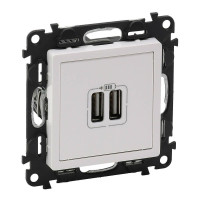Розетка USB двойная Legrand Valena Life 240V/5V 1500mA белая 753412
