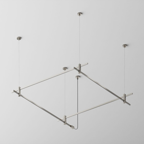 Основание квадратное двухуровневое на тросовых подвесах Hang для трековых светильников Maytoni Technical Flarity TFC-Flar-H08-PT