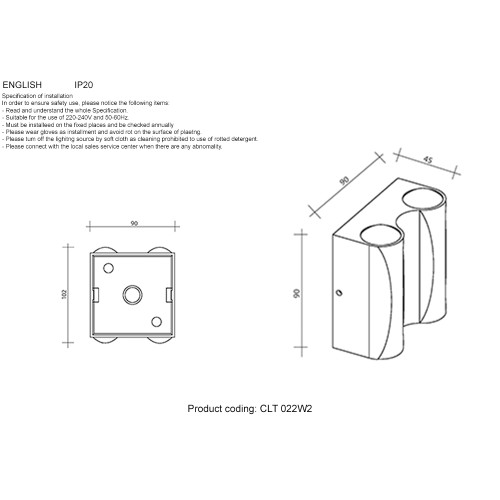 Уличный настенный светильник Crystal Lux CLT 022W2 BL 4000K