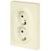 Розетка Эра Galaxy 15-2104-02 с заземлением двойная 2X2P+E Schuko 16А-250В IP20 слоновая кость Б0070679