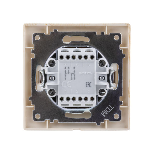 Выключатель двухклавишный на 2 направления Лама TDM Electric SQ1815-0307