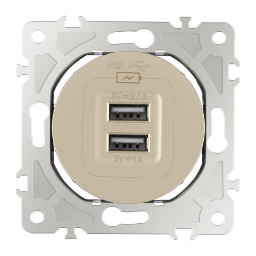 Розетка USB 2.1А+1А Arte Milano 202.46-1.shampan