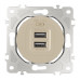 Розетка USB 2.1А+1А Arte Milano 202.46-1.shampan