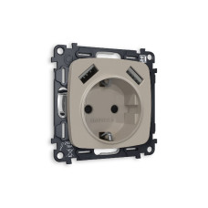 Комплект механизма розетки 2USB A+A 18W (быстрая зарядка) с/з Ambrella Volt Omega MO369010