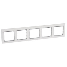 Рамка 5-постовая Legrand Valena белая/серебряный штрих 770495