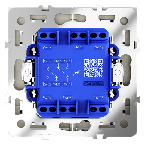 Проходной переключатель двухклавишный с подсветкой Voltum S70 VLS020405